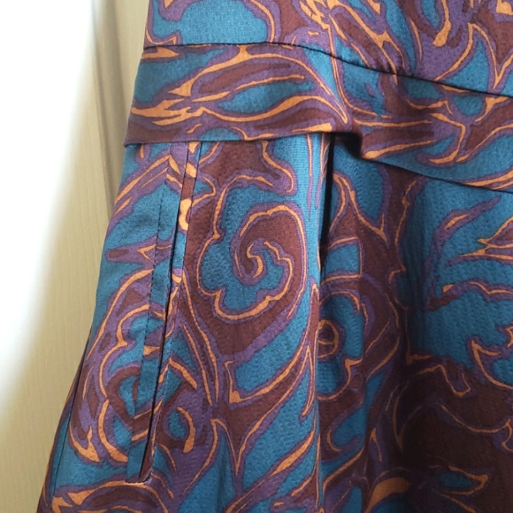 Marc by Marc Jacobs Silk Paisley Cutout Bow Back Dress Jewel Tone M Y2K Vintage - Picture 7 of 9